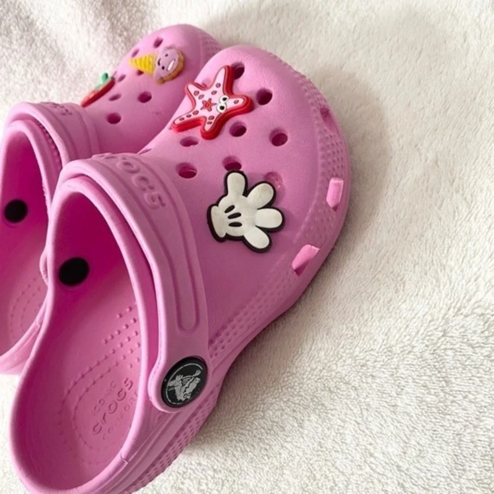Crocs Classic Jibbitz Clog Shoes Girls‎ Size C9 Pink
